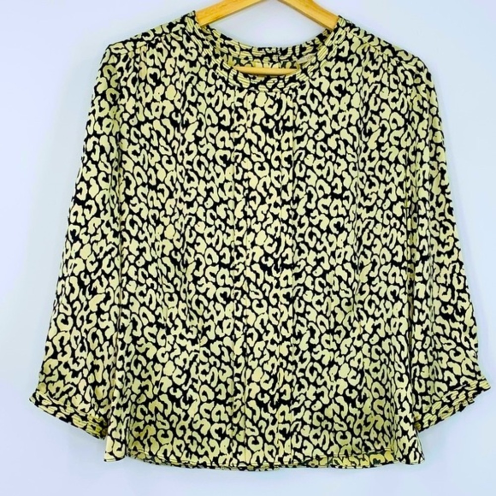 J. Crew 100% Silk Snow Leopard Harlow Boxy Blouse